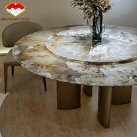 Table à manger en granit de luxe, pierres naturelles du Brésil, quartzite de Patagonie, table de forme irrégulière, table rectangulaire pour salon