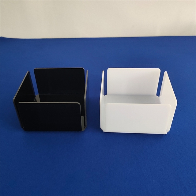Black and White 4x4 Acrylic Sticky Notepad Holder Acrylic Notepad Holder Modern Memo Holder Paper Dispenser Cube Stand