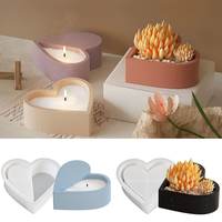 Moule en silicone DIY pour pot de fleurs en résine, en forme de cœur, pour ciment, béton, fabrication de bougies