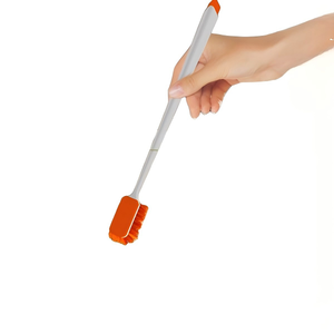 Brosse d'aquarium économique à long manche, double tête souple et rigide pour l'élimination des algues dans les coins morts, pour l'entretien des aquariums domestiques - Product Image 4