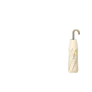 Sombrilla Plegable para Mujer, Protección Solar y Lluvia, 95cm, Tres Pliegues, con Gancho Dorado Pequeño y 8 Varillas de Color, con Revestimiento de Pegamento - Product Image 3