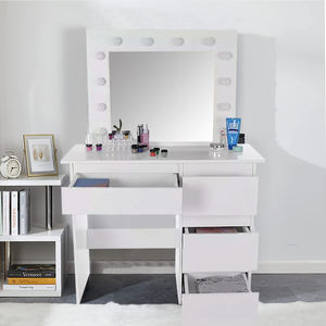 Beside Cabinet <strong>Cheap</strong> Apartment Vanity <strong>Mirror</strong> Custom Vanity <strong>Mirror</strong> Lighted Metal Knobs Makeup Table Set with <strong>Mirror</strong> - Product Image 6