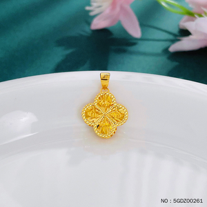 จี้ดอกบัวทองคำ 24K สุดหรูสำหรับผู้หญิง ทองคำแท้ 999 เครื่องประดับพุทธศาสนาสำหรับสวมใส่ทุกวัน รูปแบบดอกไม้ 5GDZ00261 - Product Image 1