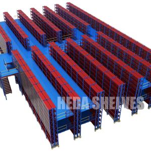 מערכת מדפים של פלטפורמת מזניין גדולה עם מדרגות לפתרון מחסן מערכת מתלים לרצפה בזניין - Product Image 1