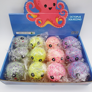 Glowing Octopus Squeeze Toy TPR Stress Relief Fidget Toy with <b>Bubble</b> Beads Cute Light up Squishy Toy for <b>Kids</b> Adults - Product Image 1