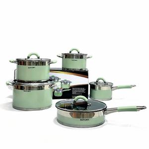 Set di Pentole in Acciaio Inox da 10 Pezzi, Set di Pentole e Casseruole con Coperchio in Vetro, Set di Pentole TY Verde - Product Image 5