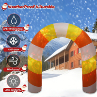 Arco Inflable de 10 Pies para Fiestas con Luces LED, Resistente al Agua, Ecológico, con Clasificación IP44, Control Manual, Luces Disco con Rayas de Colores para Exteriores