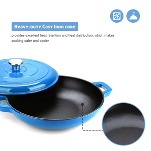 Casserole et marmite de camping rouge de sécurité en fonte émaillée avec revêtement sans plomb - Product Image 6