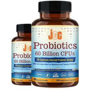 Les probiotiques 60 milliards d'UFC favorisent la santé et la régularité du côlon Soulager les ballonnements occasionnels de gaz soutiennent les Cupsules saines