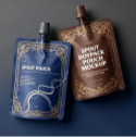Pochette à bec verseur personnalisée 50ml 250ml, finition métallique mate, pour liquides, recharge liquide, emballage
