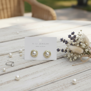 Pendientes de gota cortos de ciruela mexicana para mujer, joyería de moda de plata Bohemia Chic, venta al por mayor, regalo de boda a granel, joyería de perlas - Product Image 3