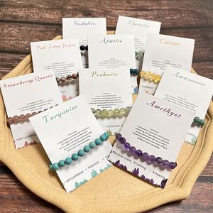 Bracelet en pierre naturelle avec perles de verre colorées, pierre de naissance, avantageux, vente en gros, prix réduit, fait main, personnalisable - Product Image 2