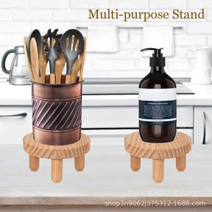 Wooden Plant <b>Stand</b> Round Desktop <b>Pot</b> Tray Handmade Minimalist Decorative Base for Indoor Plants - Product Image 5