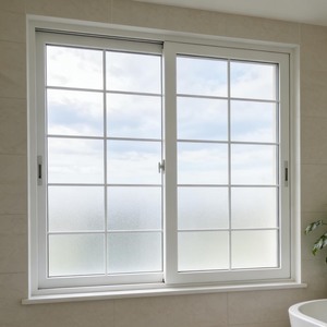 בתים חסכוניים באנרגיה, חלון מרפסת מזכוכית חלבית, חלונות צרפתיים מאלומיניום עמידים בפני רוח - Product Image 3