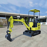 Mini-excavatrice chinoise de 1,2 à 2 tonnes à prix réduit avec moteur Laidong, pompe et moteur haute performance, accessoires en option