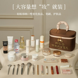 Mico – trousse de maquillage de voyage, grande capacité, étanche, portable, avec poignée souple, pour femmes, pour voyage, rangement à domicile, printemps - Product Image 3