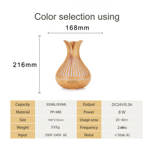 Difusor de aroma de madera de 500 ml con alimentación USB y control remoto, humidificador tipo niebla para uso en el hogar y la oficina - Product Image 5