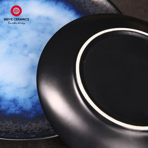 <span class=keywords><strong>Plato</strong></span> Redondo de Porcelana Esmaltada Azul Horizonte WEIYE UNIVERSE para Restaurante, Platos de Cena de Cerámica, <span class=keywords><strong>Plato</strong></span> de Porcelana Negra - Product Image 2