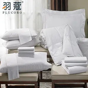 Bed Sheet For Hotel Hotel Bedding Set Luxury Latest Design 300TC Cotton Bed Sheet Linen White Hotel Bed Linen