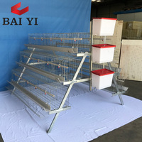 Cage à poulets en batterie pyramidale industrielle en fer pour volailles