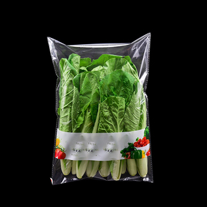 Bolsa de verduras autoadhesiva transparente barata al por mayor, bolsas de embalaje de lechuga biodegradables para verduras - Product Image 1