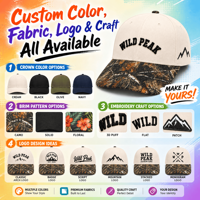 Gorra Snapback Personalizada con Visera Curva, Bordado 3D, 6 Paneles, OEM ODM, Logotipo Personalizado, Tela para Caza al Aire Libre