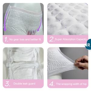 OEM pakaian dalam menstruasi sekali pakai wanita, celana dalam sanitasi periode XL aliran berat sekali pakai lembut untuk wanita - Product Image 2