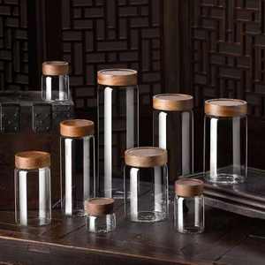 Barattolo di Vetro Ecologico Retrò con Coperchio in Legno Capacità 401-500ml Resistente alle Perdite Multifunzione per <span class=keywords><strong>Conservazione</strong></span> <span class=keywords><strong>Alimenti</strong></span> in Cucina - Product Image 1