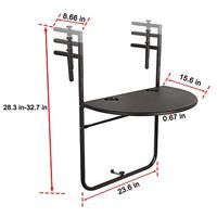 Tiandanlong — Table suspendue, support réglable, pour jardin, Patio, balcon, rambarde