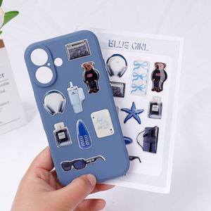 Logotipo personalizado de fábrica A6 hojas de corte de beso 3D resina epoxi funda de teléfono pegatina impresión impermeable cúpula regalo pegatinas - Product Image 2