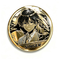 Pin Badge Karakter Anime 3D Lenticular Custom, Magnet Kulkas Akrilik Holografik Lenticular dengan Glitter Epoxy Grosir