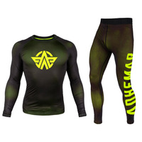 Vente en gros de vêtements de boxe ajustés à manches longues vêtements d'entraînement au combat vêtements de combat UFC ensemble deux pièces personnalisé