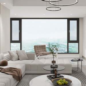 Ventana de Doble Hoja de Alta Calidad con Vidrio Bajo Emisivo, Ventanas y Puertas de Aluminio, Ventana Abatible de Impacto Insonorizada - Product Image 4