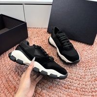 Sneakers de luxe de marque de créateur, dessus en cuir véritable, tissu en coton TPU, noir et blanc, style slip-on, décontractées, sportives, tendance, vente en gros