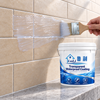 Revêtement liquide blanc laiteux transparent imperméable pour surfaces de carrelage existantes avec finition transparente après durcissement