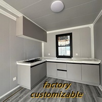 Pack plat extensible en forme de L indépendant étendu avec meubles maison modulaire préfabriquée solaire à deux étages