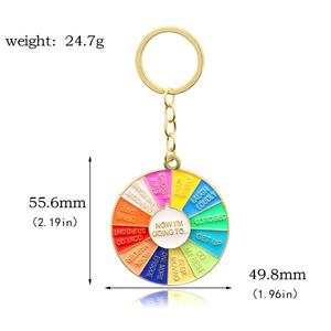 Braccialetto con Ruota Girevole in Inglese 'What to EAT' con Ciondolo Portachiavi Arcobaleno Rotante 'IT'S Daisy Wheel' - Product Image 5