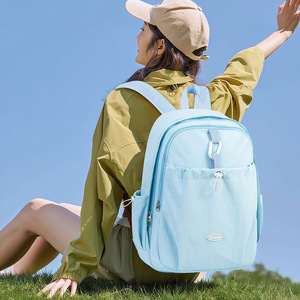 Zn Baby Student <b>Backpack</b> 18 In Solid Color <b>Large</b> Capacity <b>School</b> Bag For Junior High Girls With Interior Zipper Pocket - Product Image 2