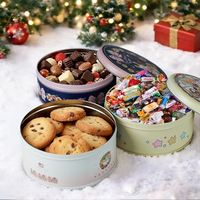 Boîte en métal ronde personnalisée OEM/OED de qualité alimentaire pour biscuits, bonbons, chocolats, gâteaux, noix, graines, snacks, lait, pain