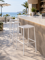 Tabouret de bar Osidi moderne en aluminium et rotin, réglable, non pliable, garantie 1 an, pour maison, hôtel, villa