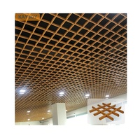 Plafonds en métal aluminium noir modernes pour les intérieurs de restaurants, bureaux ou hôtels, design de grille suspendue
