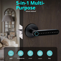 Serrure intelligente en alliage d'aluminium, WiFi, application Tuya, empreinte digitale, mot de passe, carte-clé, serrure de porte, porte en bois de bureau