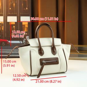 Sac fourre-tout color block motif <span class=keywords><strong>smiley</strong></span>, grain litchi, style rétro, spacieux, pour femme - Product Image 2