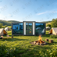 FLKT Maisons Modulaires Préfabriquées Prêtes à l'emploi, Mini-Maisons Portables Pliables à Double Aile Extensible, Structure en Acier, Type Conteneur