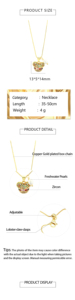 Linda moda 18K chapado en oro joyerí<span class=keywords><strong>a</strong></span> Bling Zirconia diamante <span class=keywords><strong>Mickey</strong></span> cabeza dibujos animados Animal colgante collar - Product Image 5