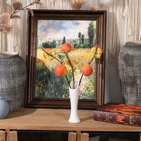 MW65402 Branche de kaki artificielle Simulation réaliste de fruits Tiges de kaki orange pour Thanksgiving Harvest Home Office Decor