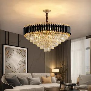 Hôtel magnifique lustre en cristal de fer doré lustres suspendus lustre lampe suspendue en cristal de luxe lumière