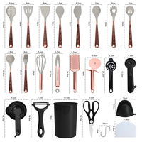 TOALLWIN 2026 – Nouveauté Tendance : Ensemble d'ustensiles de cuisine en silicone effet bois – Ustensiles de cuisson en silicone