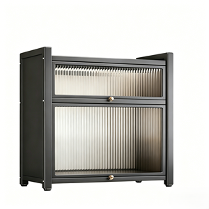 Mesita de Noche Moderna de Metal Blanco con Puerta Abatible Transparente, Mesa Auxiliar de 2 Niveles con Gran Espacio de Almacenamiento para Dormitorio, Habitación Pequeña - Product Image 6