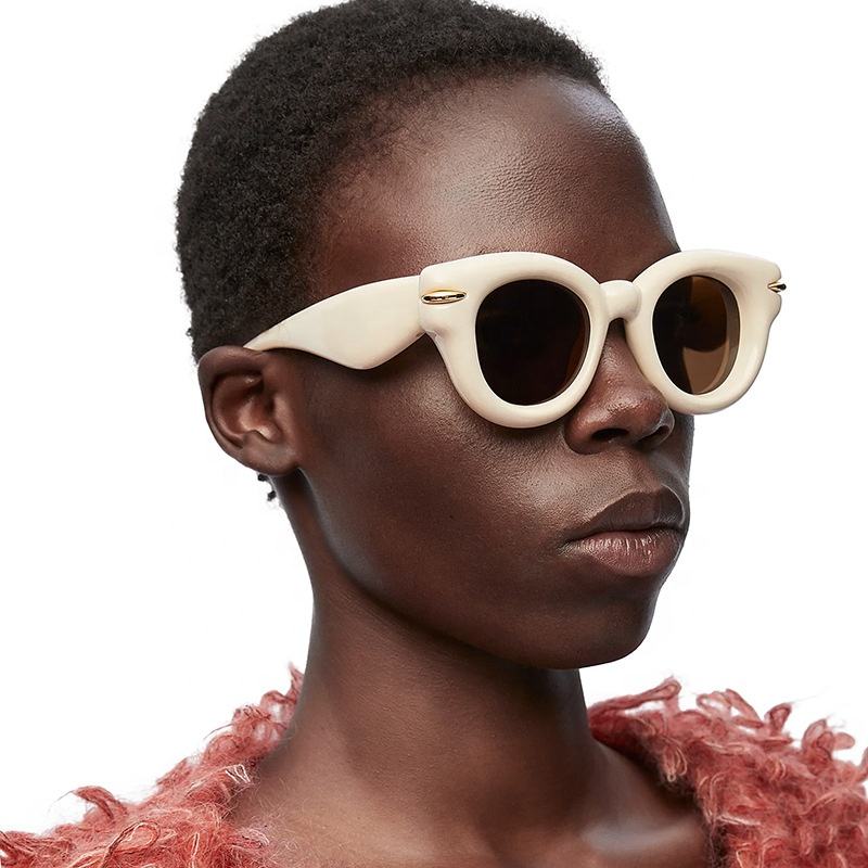 Rivet Solid Round Sunglasses Men Sun Glasses Thick Eyewear Shades  Spectacles Frames Retro Women Eyeglasses Wenzhou Manufacturer